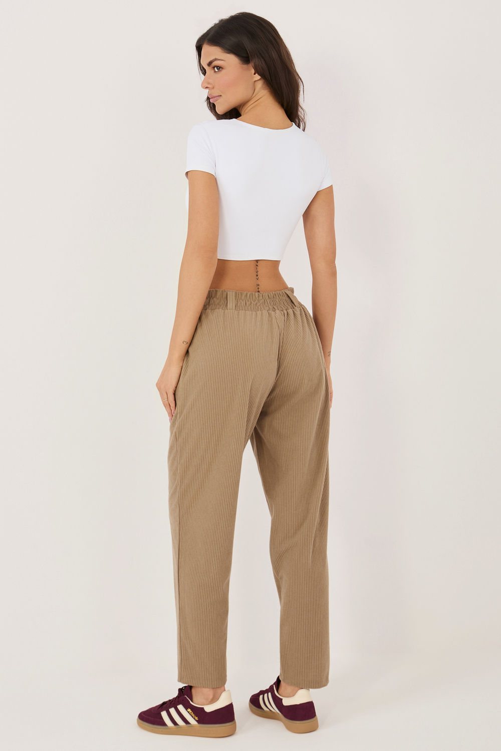 Spodnie Damskie Model RV-SP-A1311.60 Dark Beige - Rue Paris - obrazek 3