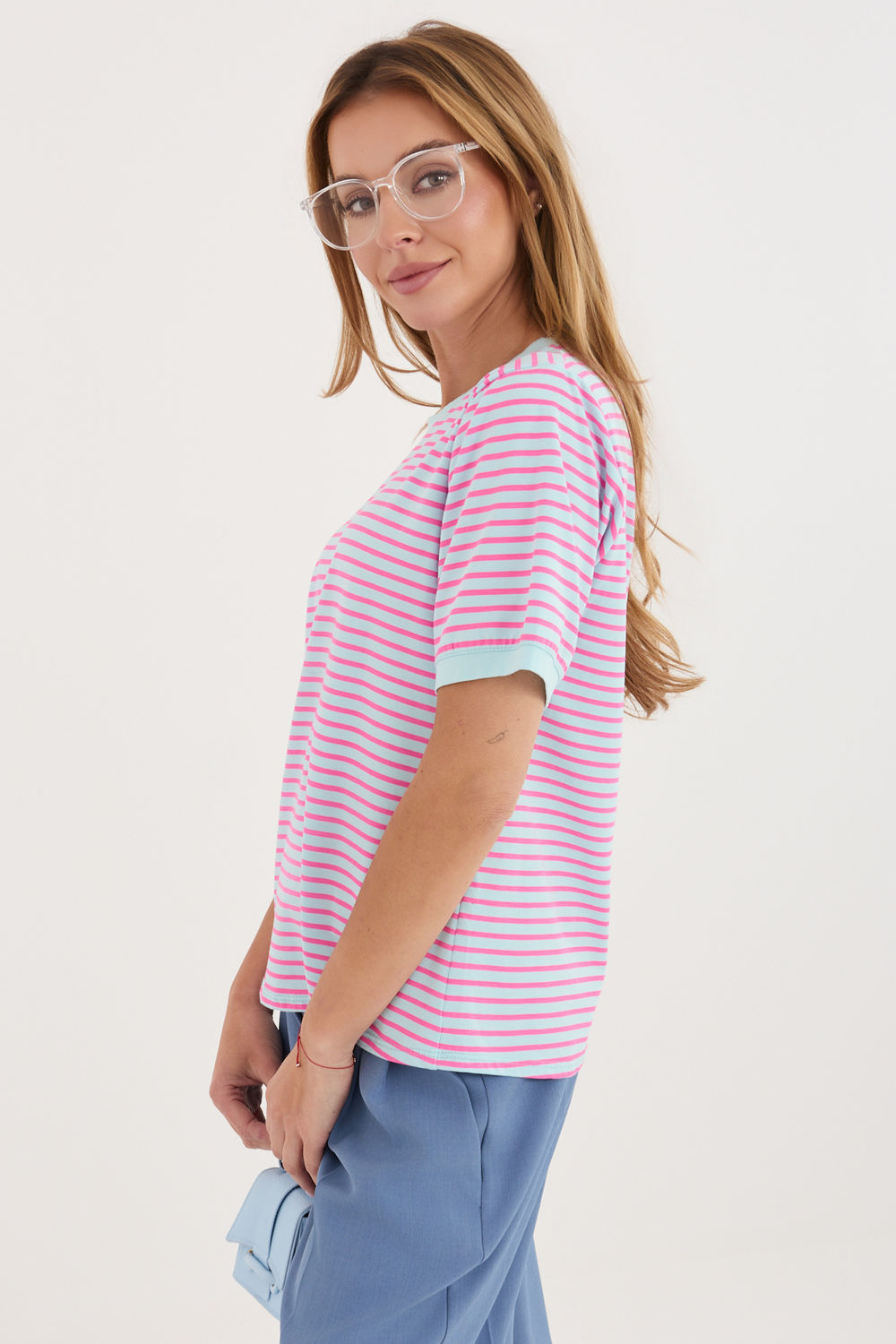 Tshirt Damski Model IT-TS-20881.85 Light Blue - Rue Paris - obrazek 2