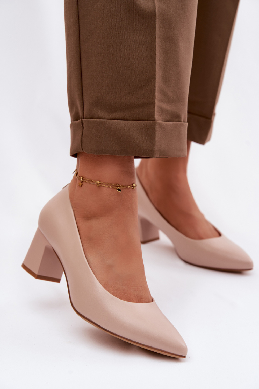 Czółenka Model Sergio Leone PB413 Cream Pink - Step in style