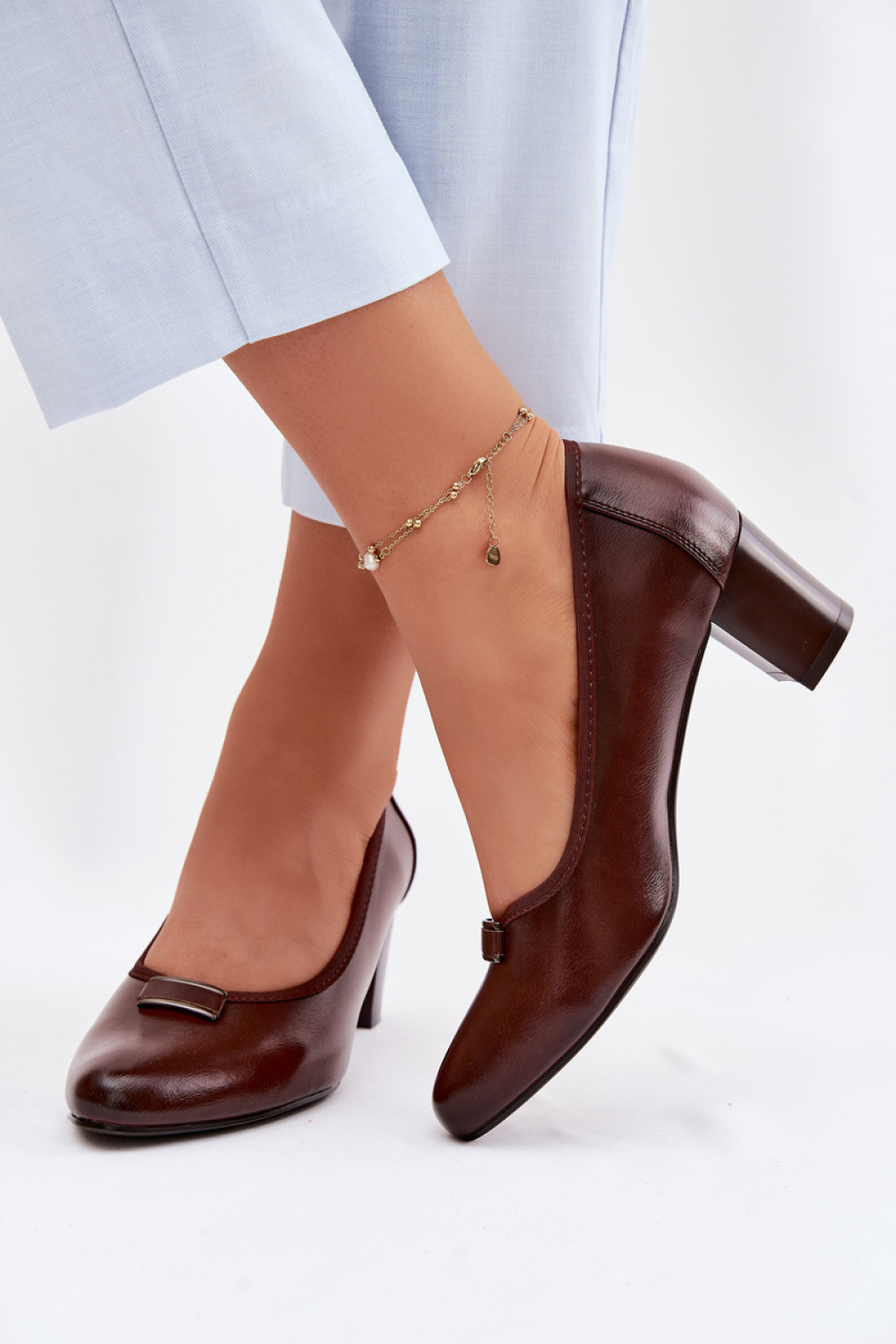 Czółenka Model Vinceza 58622 Brown - Step in style - obrazek 3