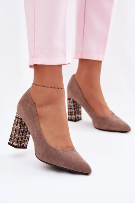 Czółenka Model Sergio Leone PB216 Light Brown Zamsz - Step in style