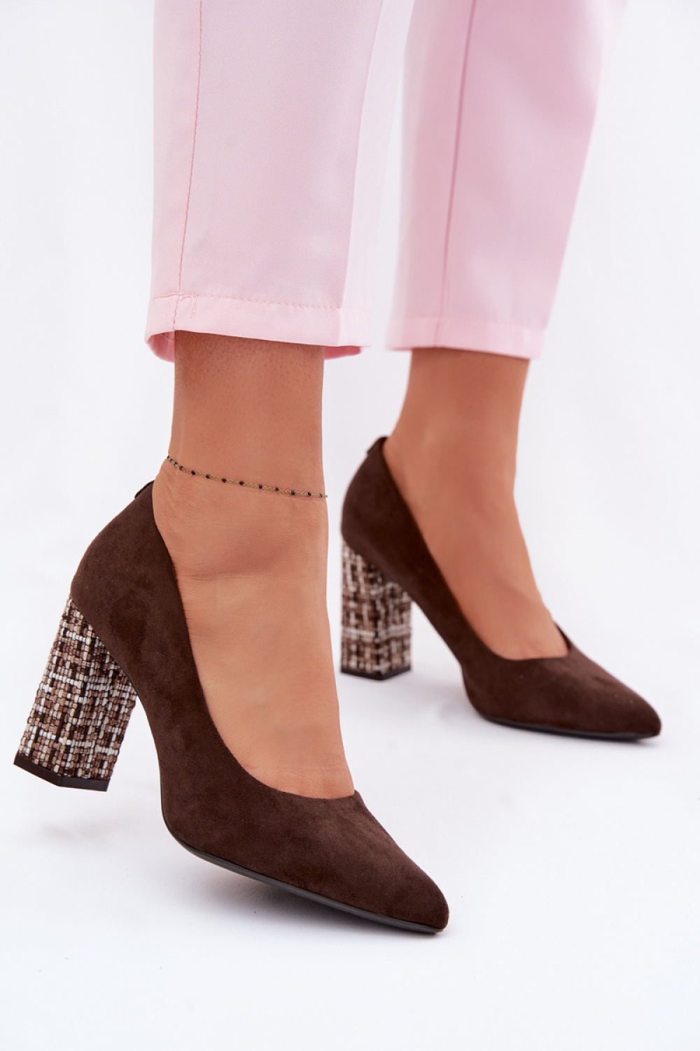 Czółenka Model Sergio Leone PB216 Czekolada Zamsz - Step in style