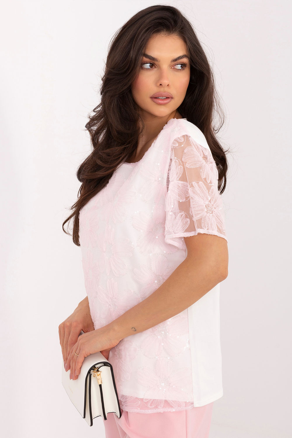 Bluzka Model LK-BZ-510247.94 Light Pink - Lakerta - obrazek 2