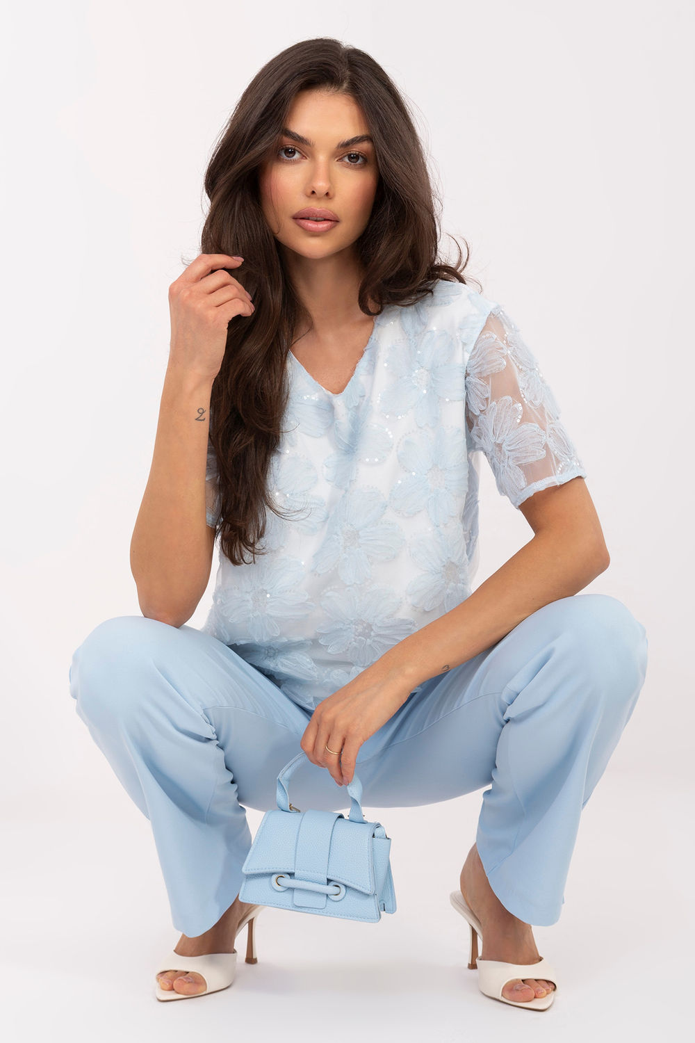 Bluzka Model LK-BZ-510247.94 Light Blue - Lakerta - obrazek 4