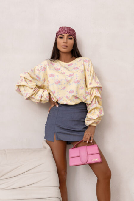 Bluza Damska Model Remy Print 562888857 Yellow Flowers - LaBalancia
