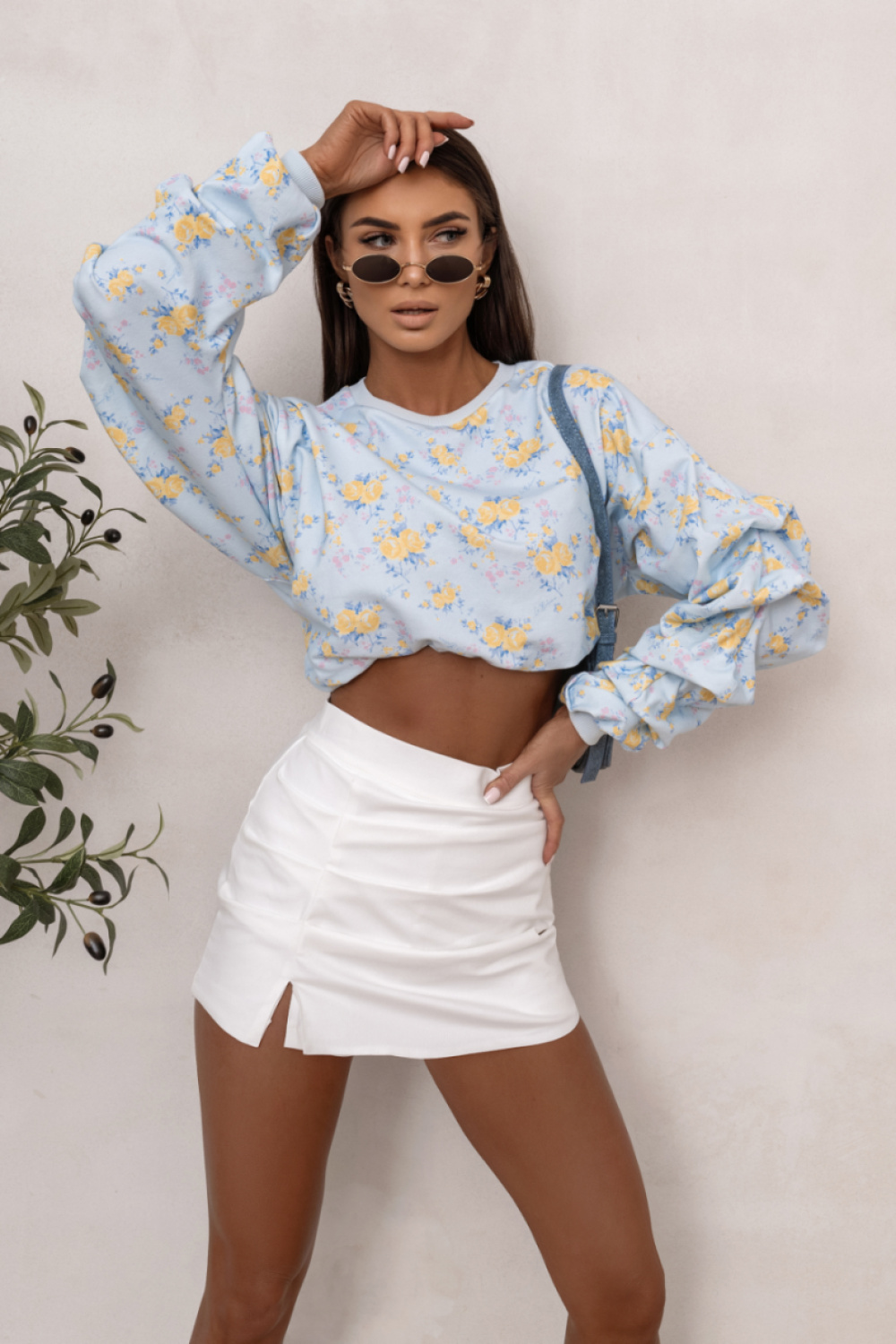 Bluza Damska Model Remy Print 562887210 Blue Flowers - LaBalancia - obrazek 3