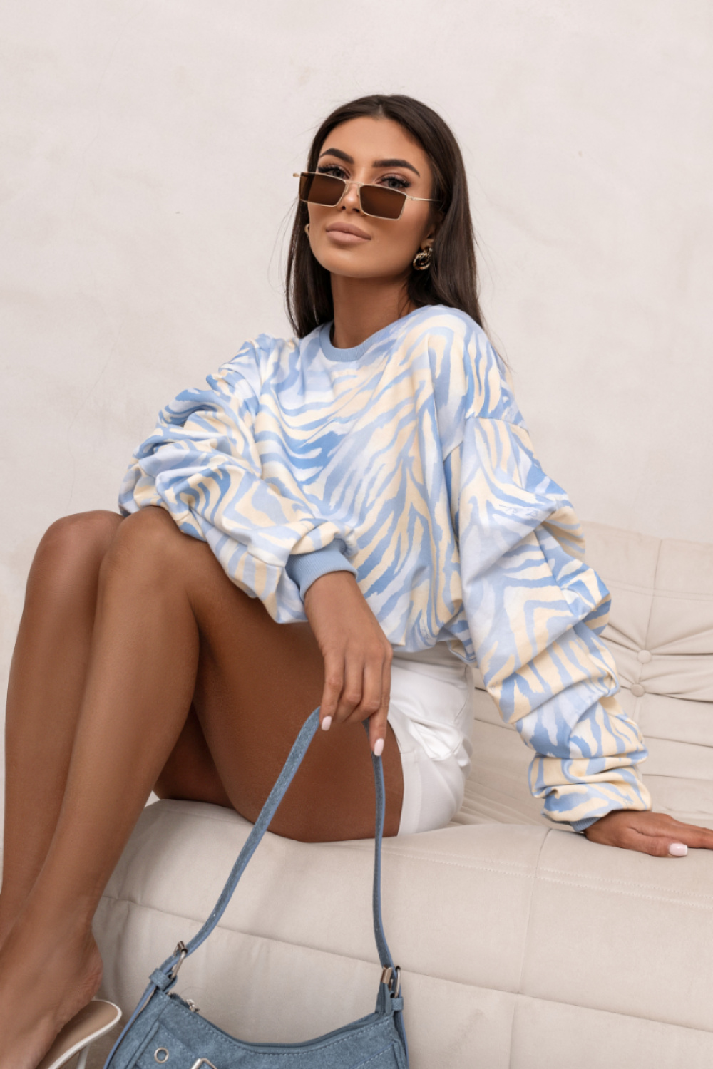 Bluza Damska Model Remy Print 562884651 Blue Zebra - LaBalancia - obrazek 2
