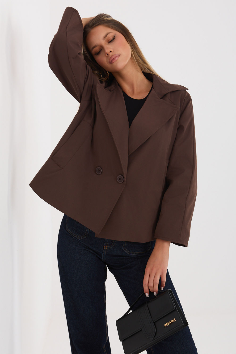 Płaszcz Damski Model IT-KR-FL8897KSM.02 Brown - Rue Paris - obrazek 2