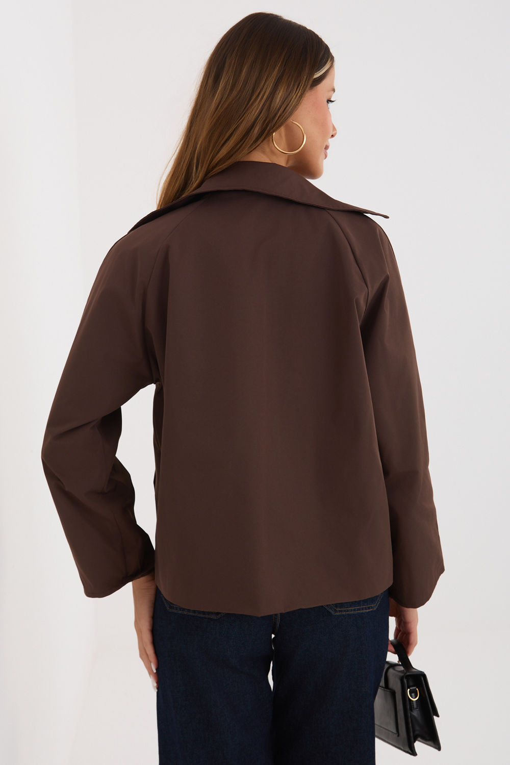 Płaszcz Damski Model IT-KR-FL8897KSM.02 Brown - Rue Paris - obrazek 3