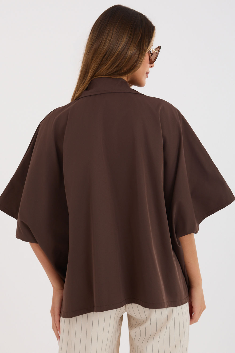 Płaszcz Damski Model IT-KR-FL10153KSM.86 Brown - Rue Paris - obrazek 3