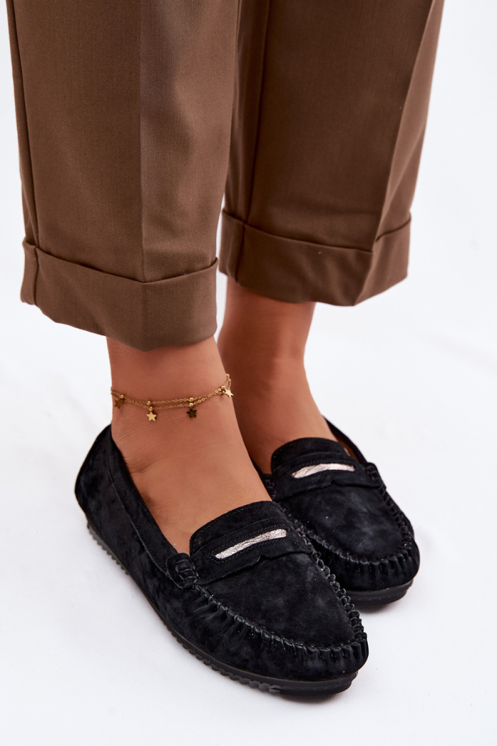 Mokasyny Model S.Barski LR61-7029 Black - Step in style - obrazek 3
