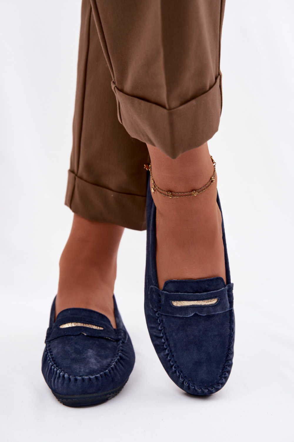 Mokasyny Model S.Barski LR61-7029 Navy - Step in style - obrazek 3