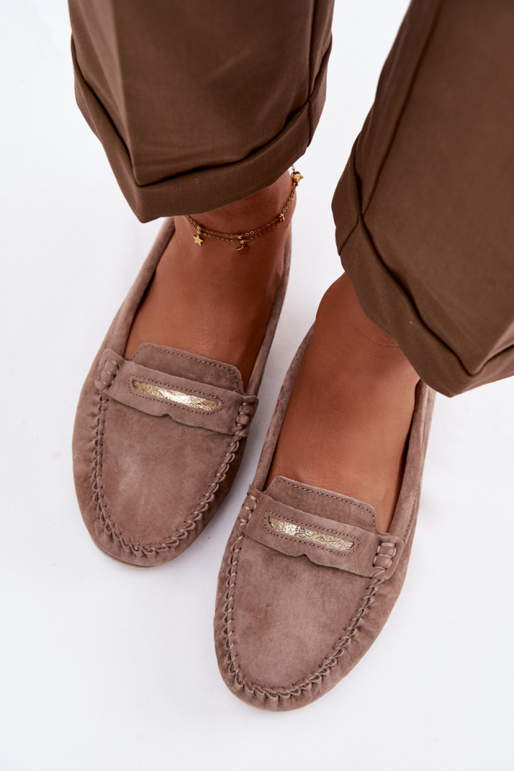 Mokasyny Model S.Barski LR61-7029 Brown - Step in style - obrazek 3