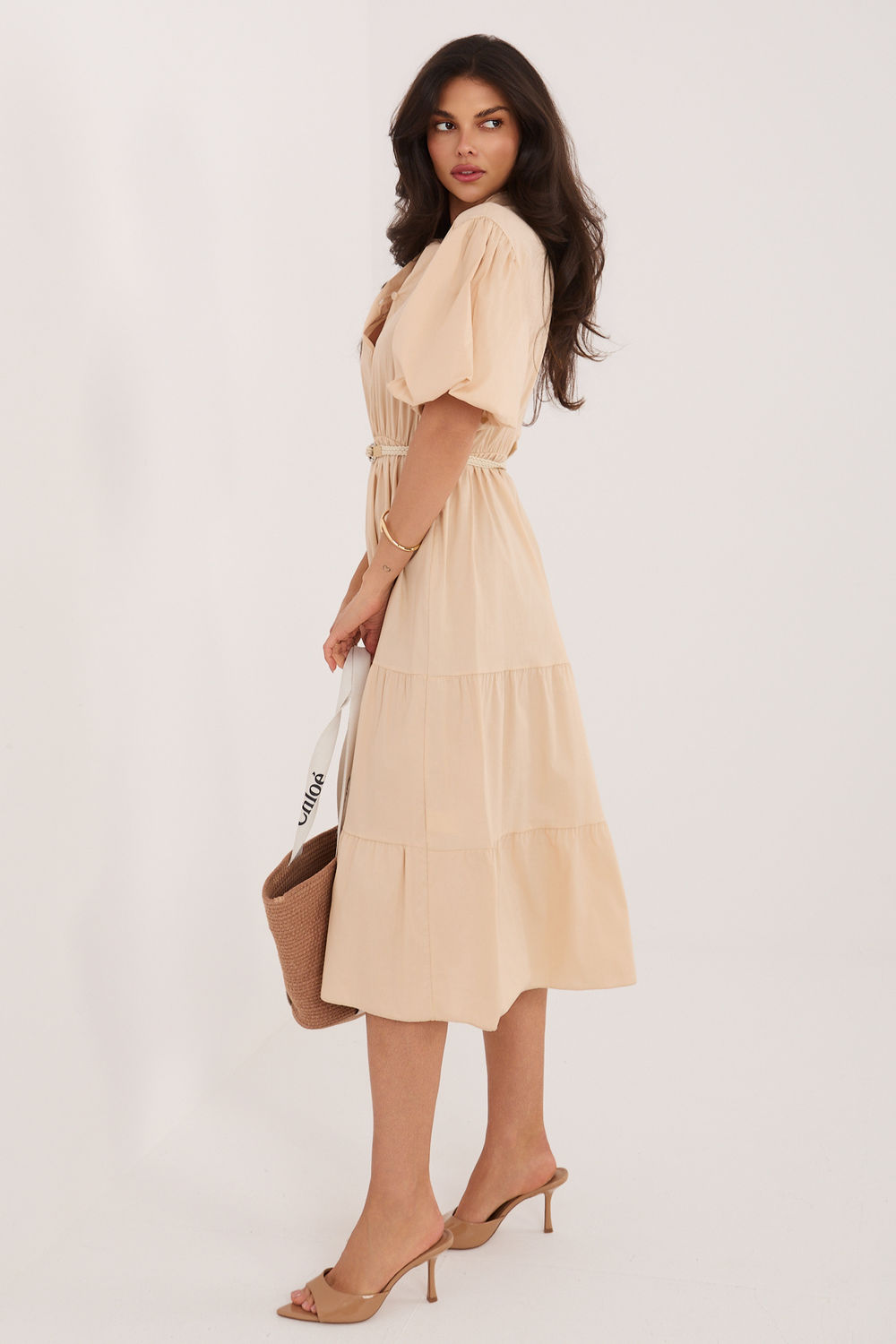 Sukienka Model MI-SK-92950.90 Beige - Italy Moda - obrazek 2
