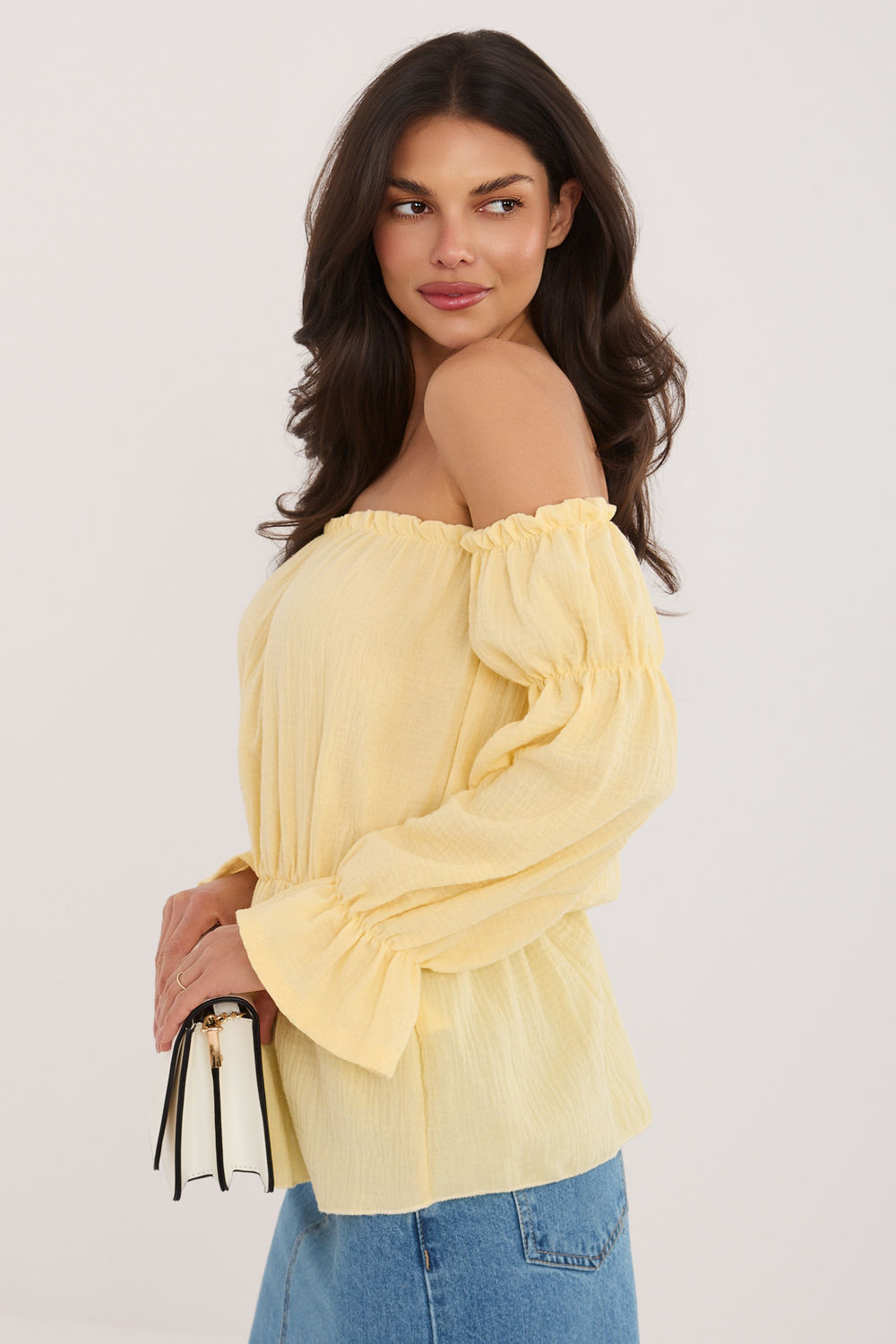 Bluzka Model MI-BZ-M682.92 Light Yellow - Italy Moda - obrazek 2