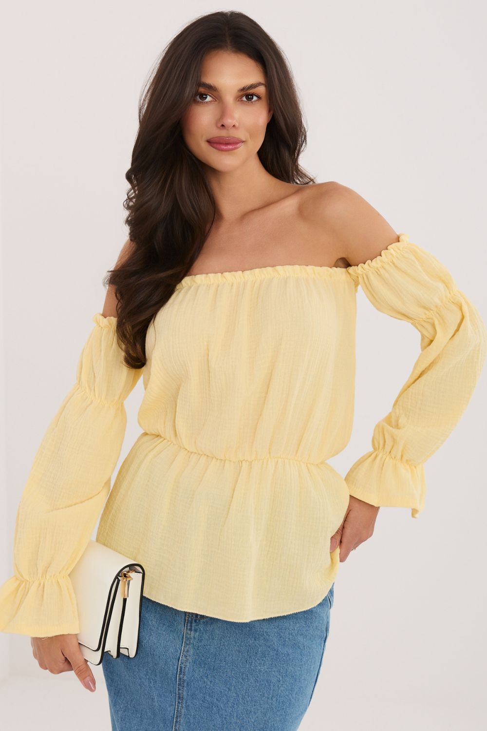 Bluzka Model MI-BZ-M682.92 Light Yellow - Italy Moda - obrazek 4