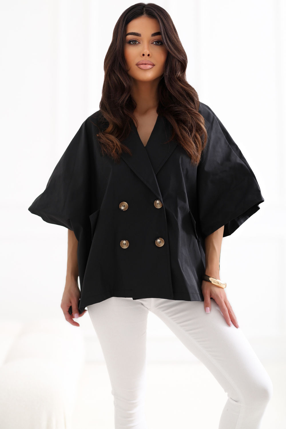 Płaszcz Damski Model IT-KR-FL10153KSM.86 Black - Rue Paris
