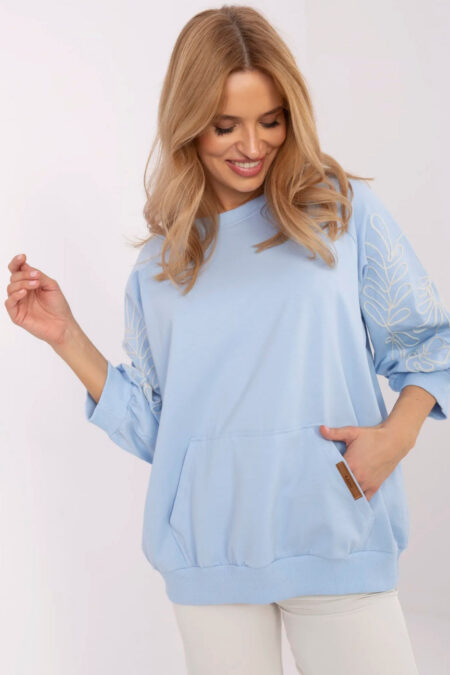 Bluza Damska Model RV-BL-A367-1.18P Light Blue - Rue Paris