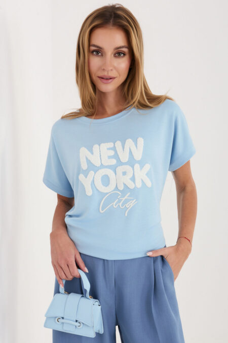 Bluzka Model RV-BZ-A1262.00 Light Blue - Rue Paris