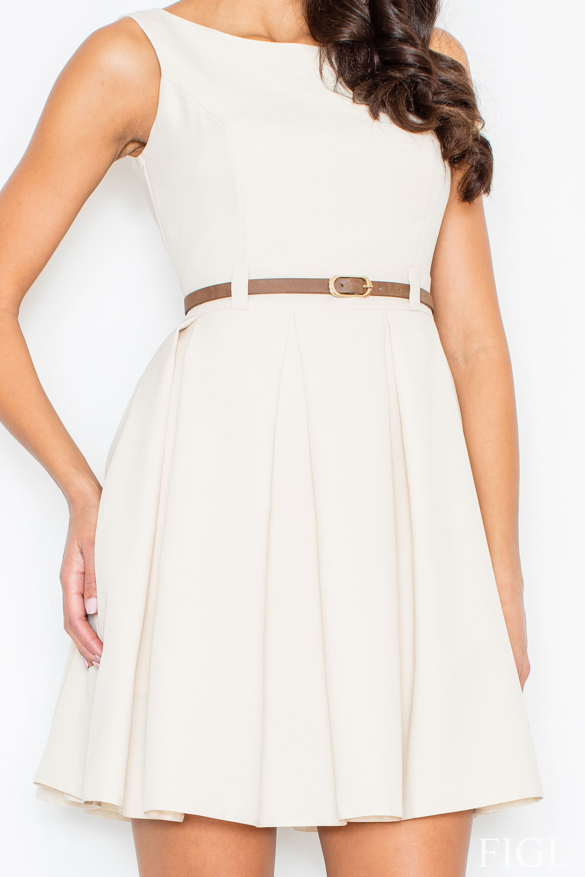Sukienka M083 Beige - Figl - obrazek 3