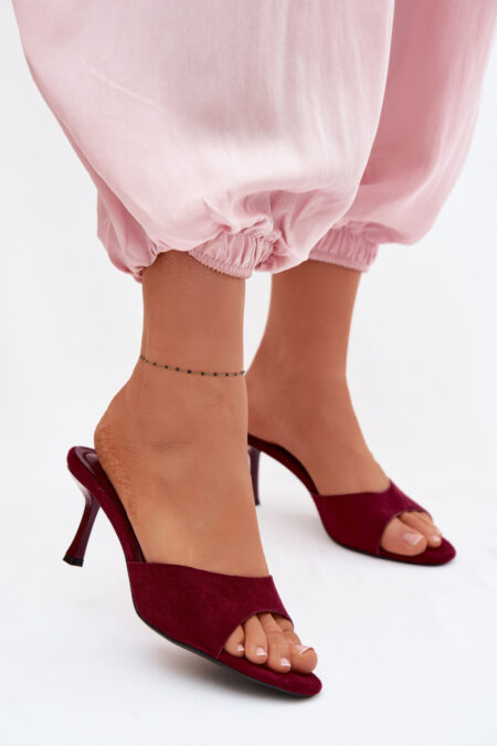 Sandał Klapki Model Melissea XL-19 Bordo Zamsz - Step in style