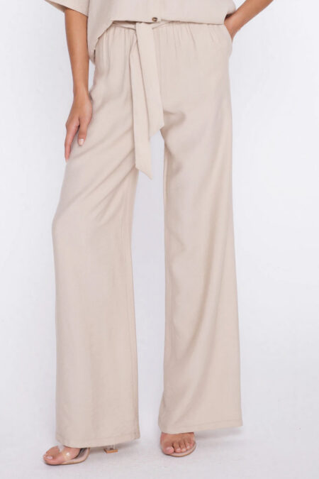 Spodnie wide leg SD135 Beige - Nife
