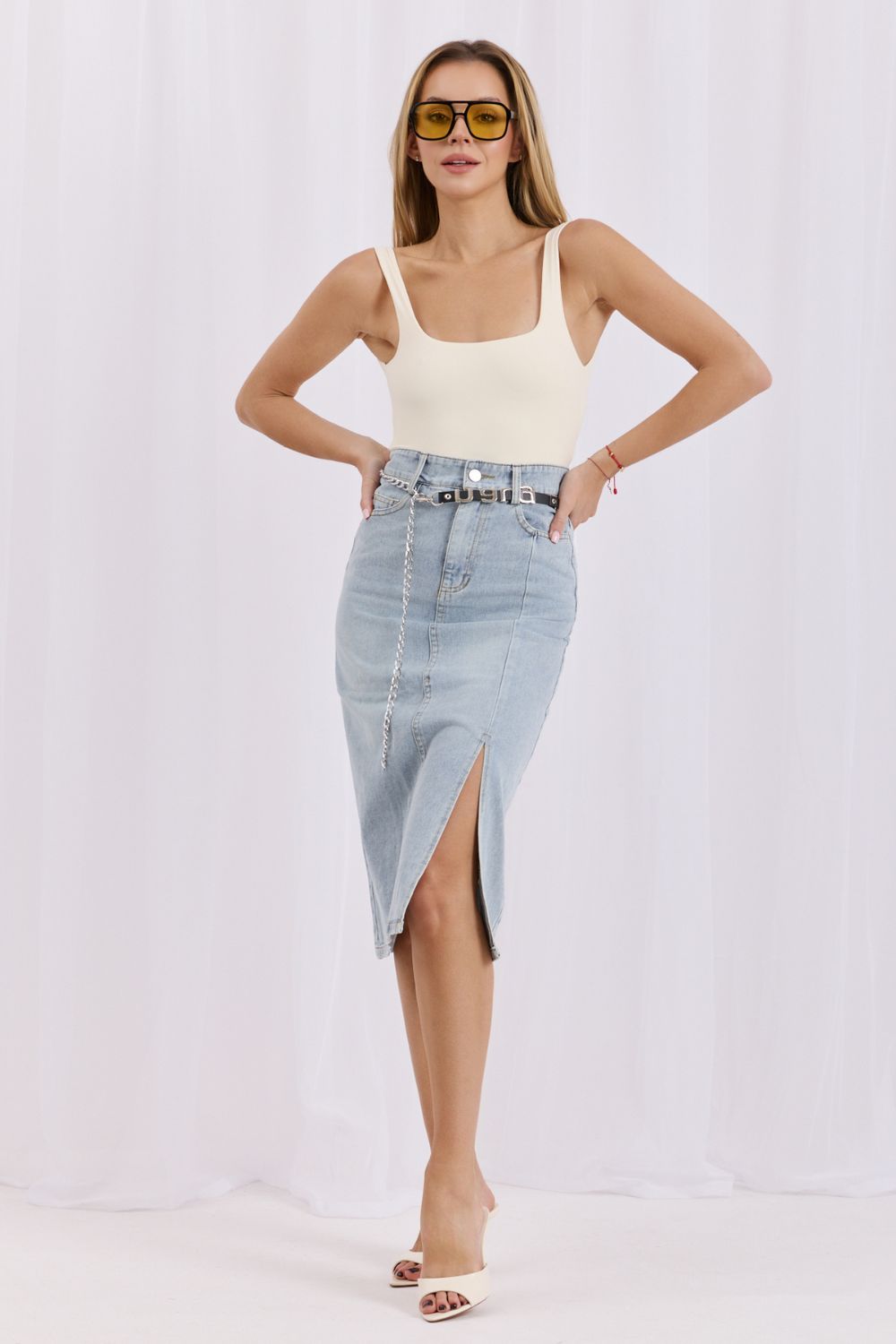 Spódnica Model HM-SD-MC7236.50 Light Blue - Factory Price - obrazek 4