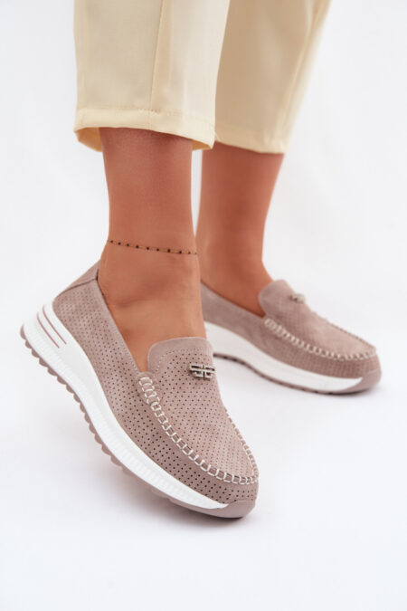 Mokasyny Model Demela 26PB32-9793 Dark Beige - Step in style