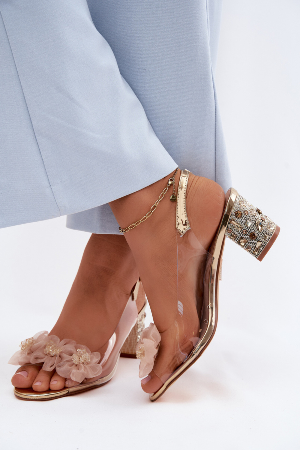 Sandały Model DA MR61-9009 Gold - Step in style - obrazek 3