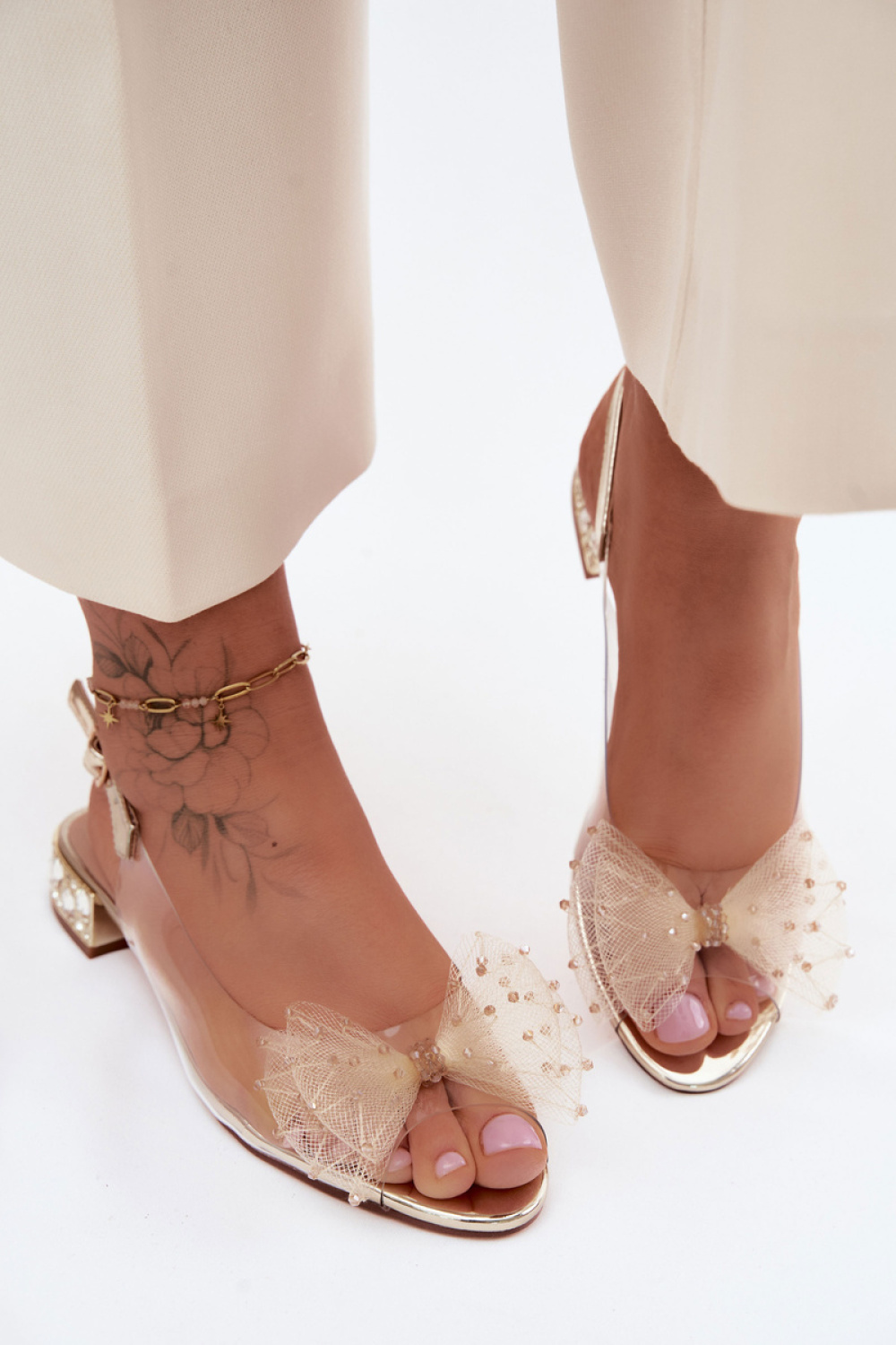 Sandały Model DA MR61-9001 Gold - Step in style - obrazek 3