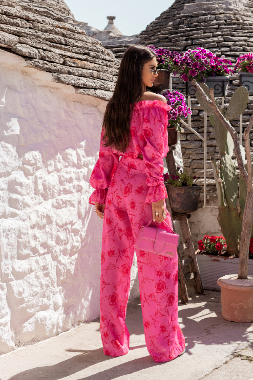 Spodnie Komplet Model Mia Len 585665388 Floria Pink - LaBalancia - obrazek 2