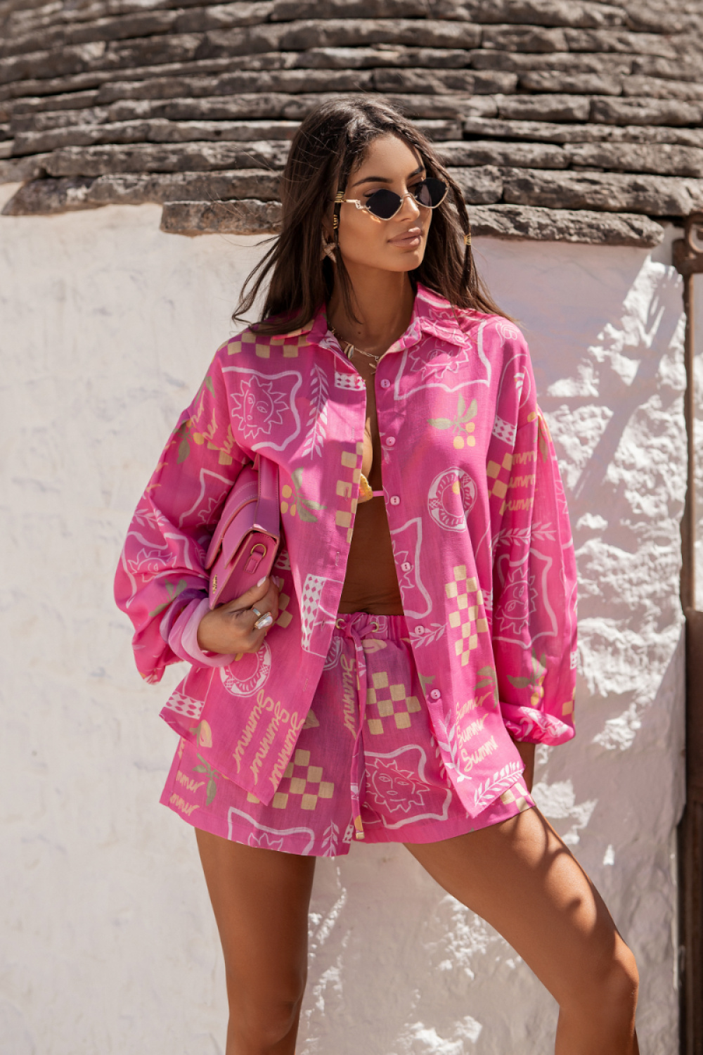 Spodnie Komplet Model Molly Len 582281816 Malibu Pink - LaBalancia