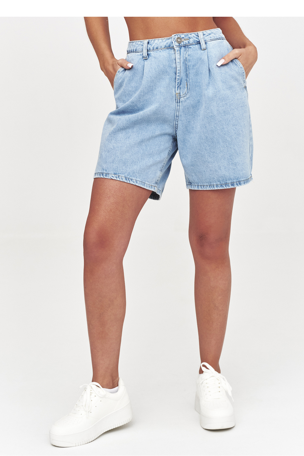 Szorty Damskie Model C61 Denim - Makadamia - obrazek 4