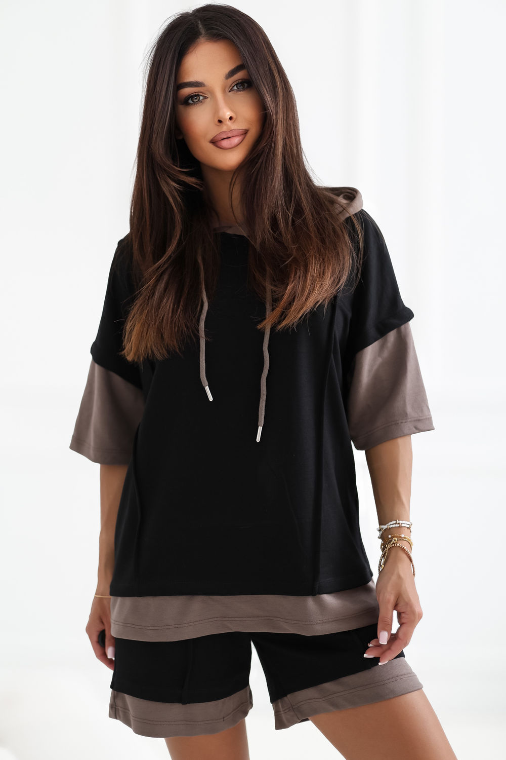 Spodnie Komplet Model RV-KMPL-A1309.74 Black/Brown - Rue Paris