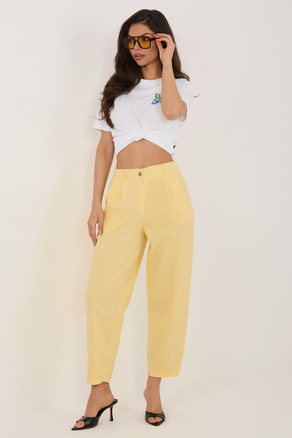 Spodnie Damskie Model IT-SP-FL8916-1.60 Light Yellow - Rue Paris