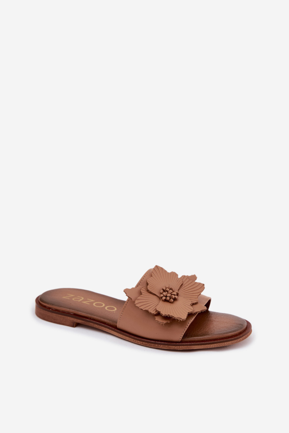 Sandał Klapki Model Zazoo 40477 Cappuccino - Step in style - obrazek 2