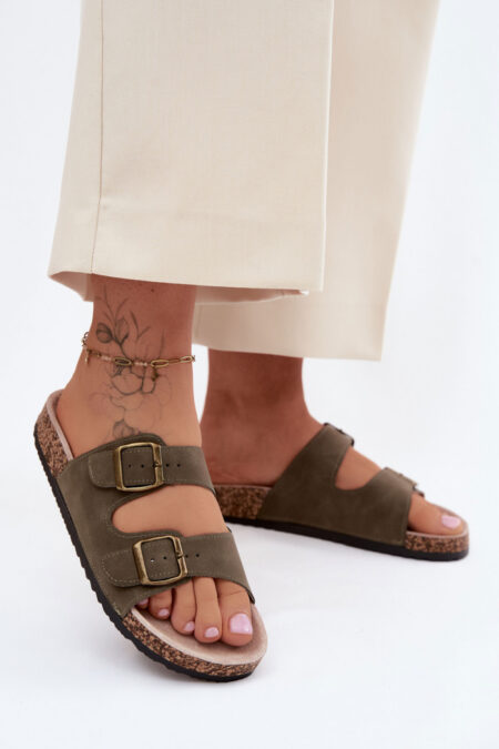 Sandał Klapki Model Harleen 25SD21-8322 Dark Green - Step in style