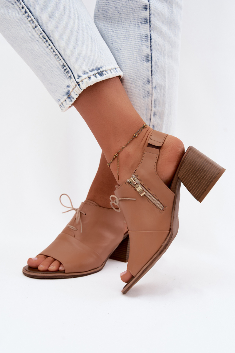 Sandały Model Zazoo 40523 Cappuccino - Step in style - obrazek 3