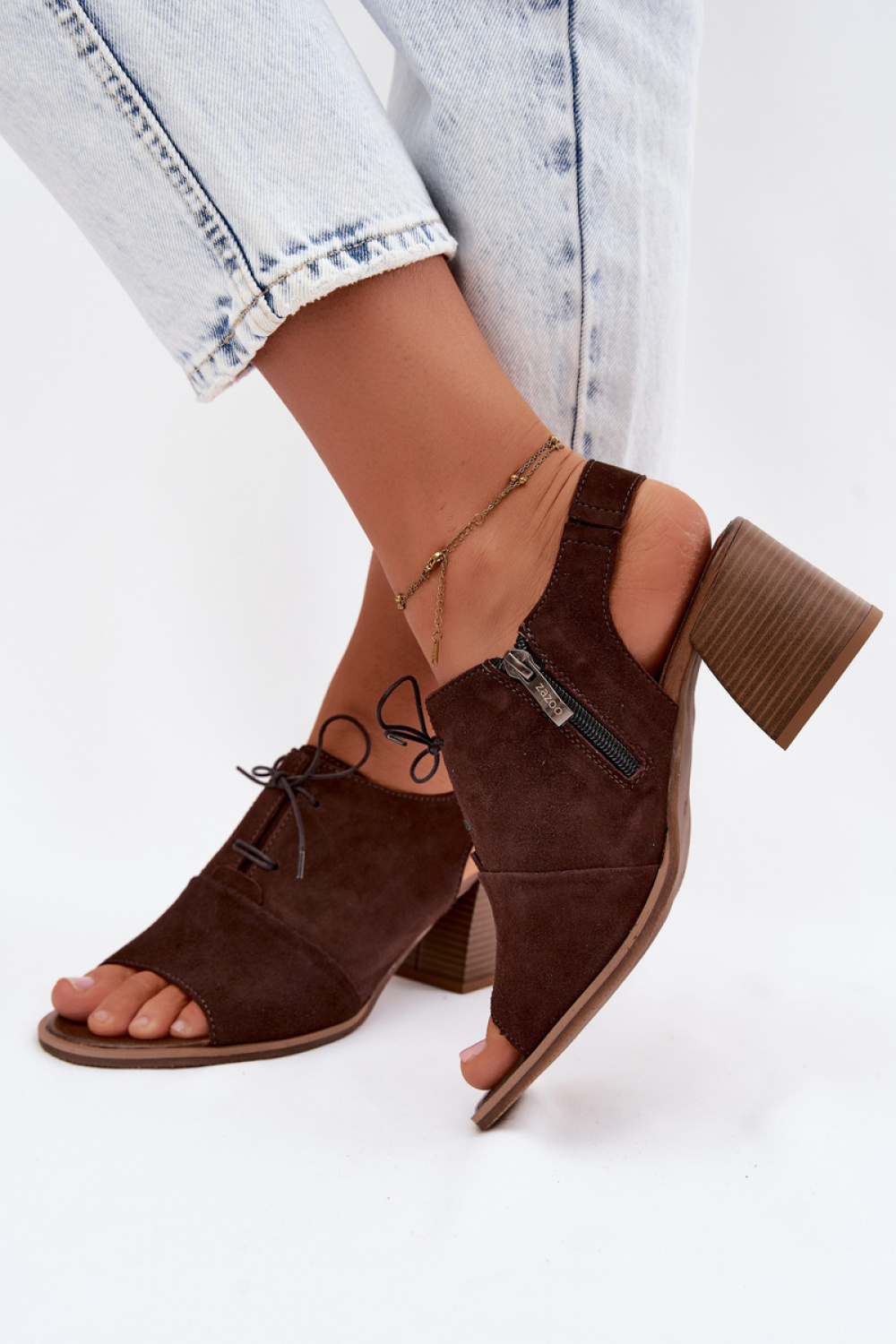 Sandały Model Zazoo 40523 Czekolada Zamsz - Step in style - obrazek 3