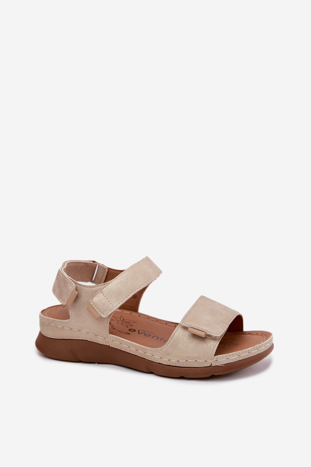 Sandały Model Linora 26SD98-191 Gold - Step in style - obrazek 2