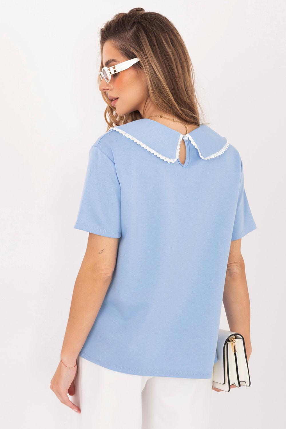 Bluzka Model MI-BZ-3406.90 Light Blue - Italy Moda - obrazek 3
