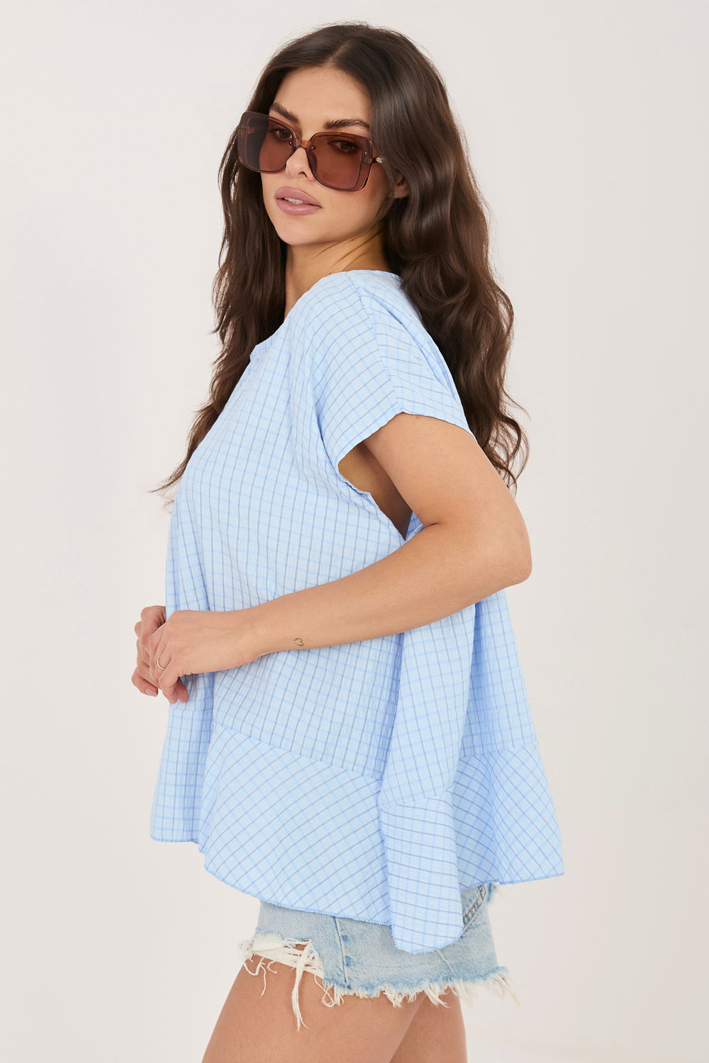 Bluzka Model IT-BZ-FL10332.80 Light Blue - Italy Moda - obrazek 2