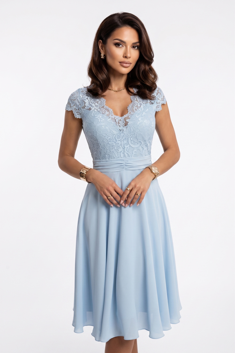 Sukienka Model Linda 381-8 Błękit - Numoco - obrazek 2