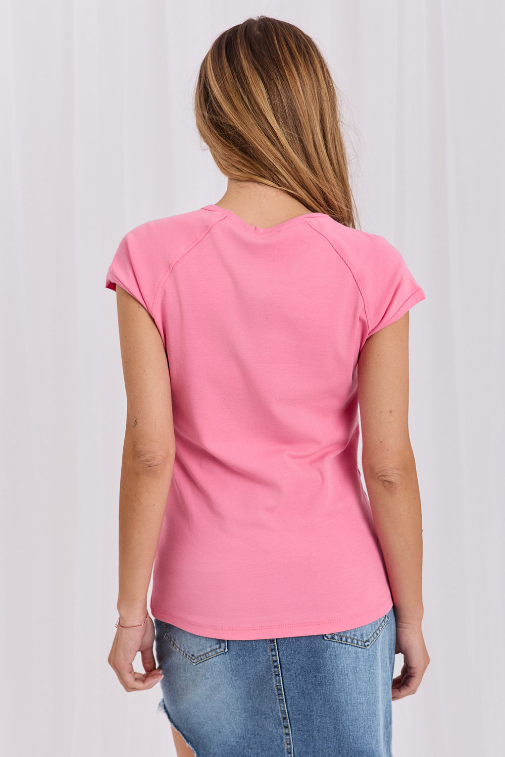 Tshirt Damski Model RV-TS-A1442.15 Pink - Rue Paris - obrazek 3