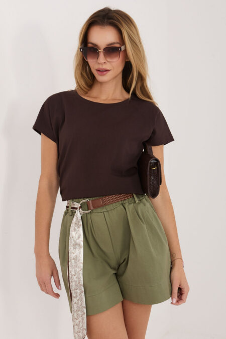 Bluzka Model RV-BZ-8837.67 Dark Brown - Rue Paris
