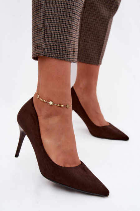 Szpilki Model Tropessa LE185 Czekolada Zamsz - Step in style