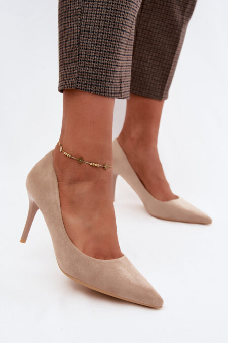 Szpilki Model Tropessa LE185 Beige Zamsz - Step in style