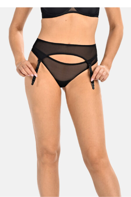 Gorsety, body, pasy Pas do pończoch Model Ella 228 Black - Teyli