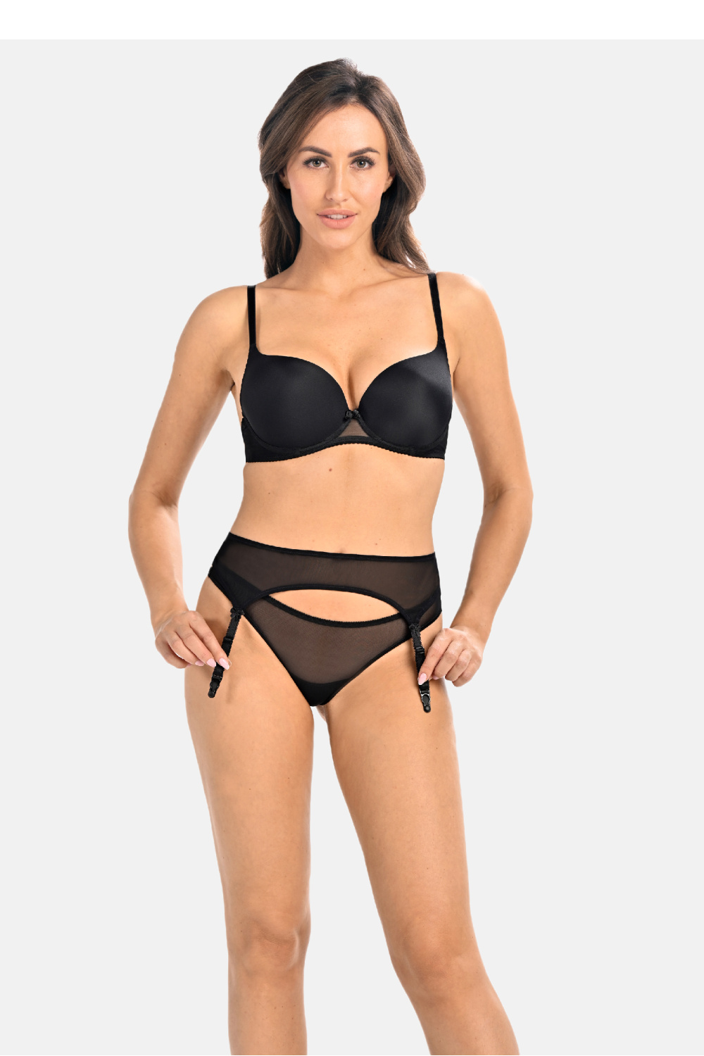 Gorsety, body, pasy Pas do pończoch Model Ella 228 Black - Teyli - obrazek 2