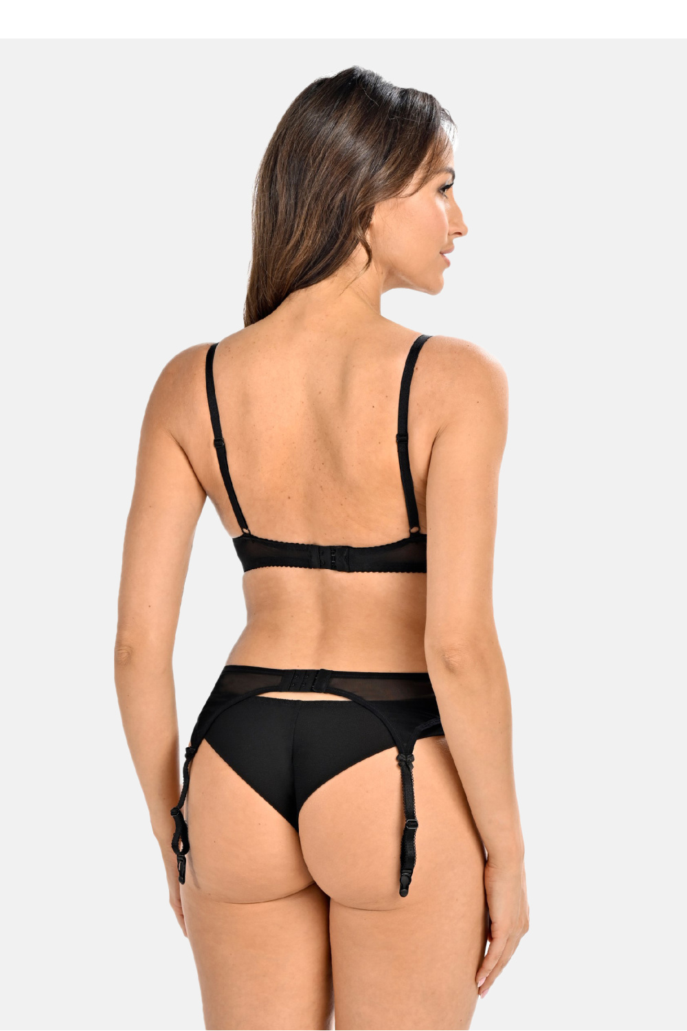 Gorsety, body, pasy Pas do pończoch Model Ella 228 Black - Teyli - obrazek 3